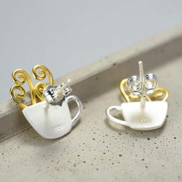 Artisan Handmade 925 Silver - The Latte Lux Earrings - Picture 4 of 6